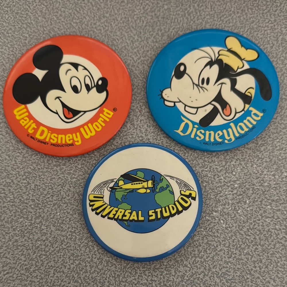 Vintage Disney and Universal Studios Button Set